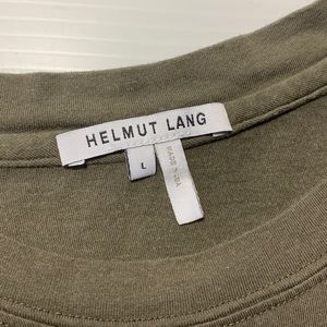 HELMUT LANG Army Green Orange Logo Large Tee/Dress